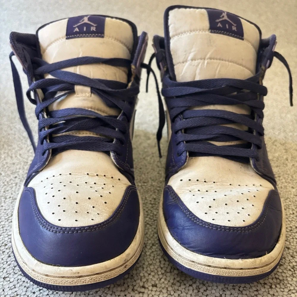 Nike Jordan 1 Mid Men 9 Purple White DQ8426-515 Streetwear